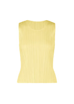 A product shot of the PLEATS PLEASE ISSEY MIYAKE MONTHLY COLORS : JULY shirt in pale yellow.