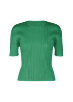 A product shot of the PLEATS PLEASE ISSEY MIYAKE MONTHLY COLORS : JULY shirt in fresh green.
