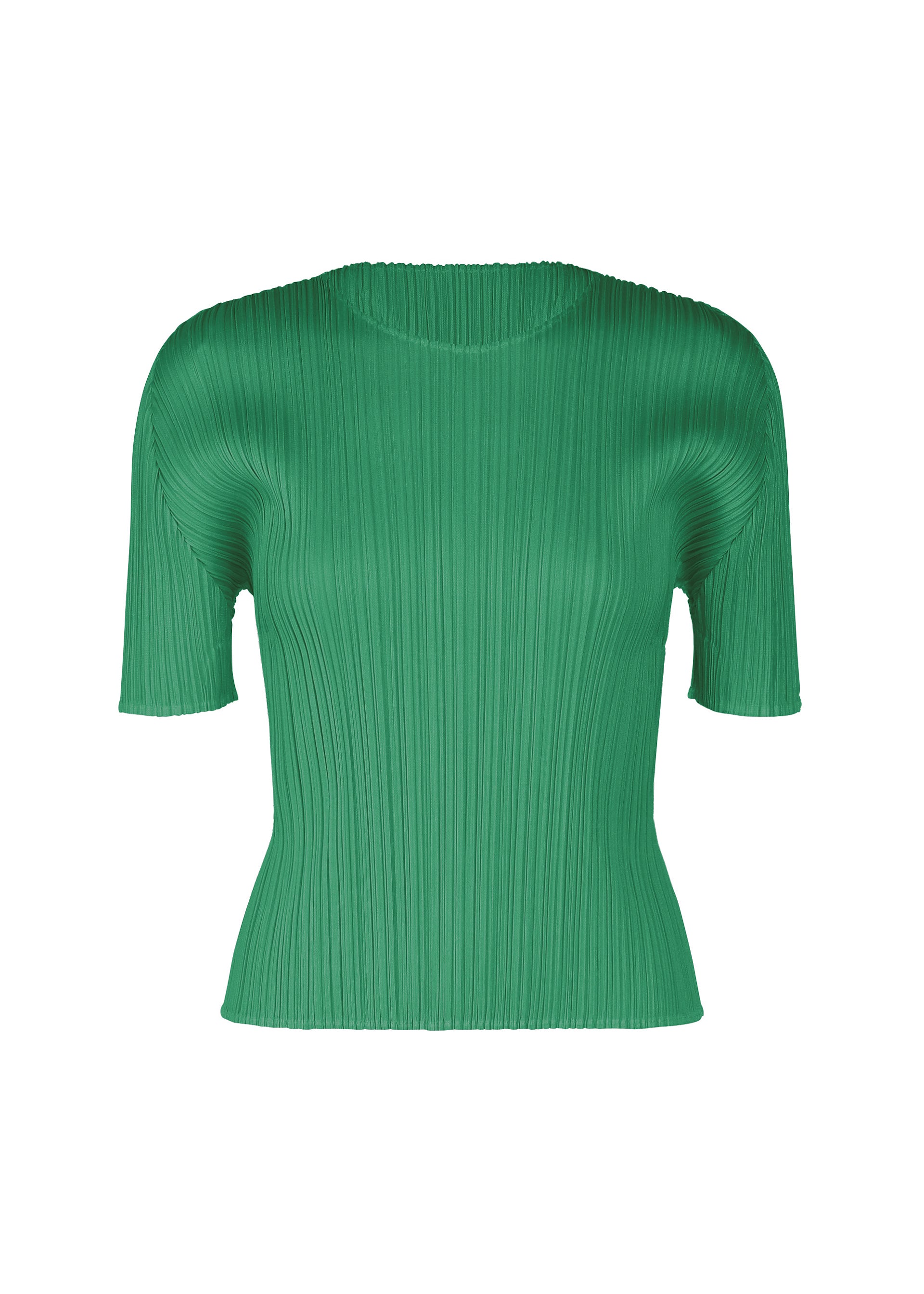 A product shot of the PLEATS PLEASE ISSEY MIYAKE MONTHLY COLORS : JULY shirt in fresh green.