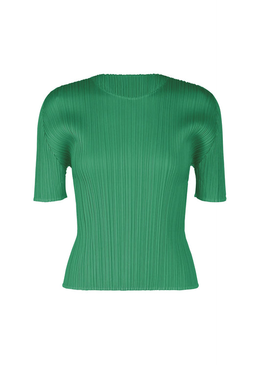 A product shot of the PLEATS PLEASE ISSEY MIYAKE MONTHLY COLORS : JULY shirt in fresh green.