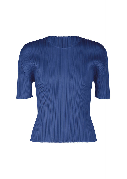 A product shot of the PLEATS PLEASE ISSEY MIYAKE MONTHLY COLORS : JULY shirt in blue.