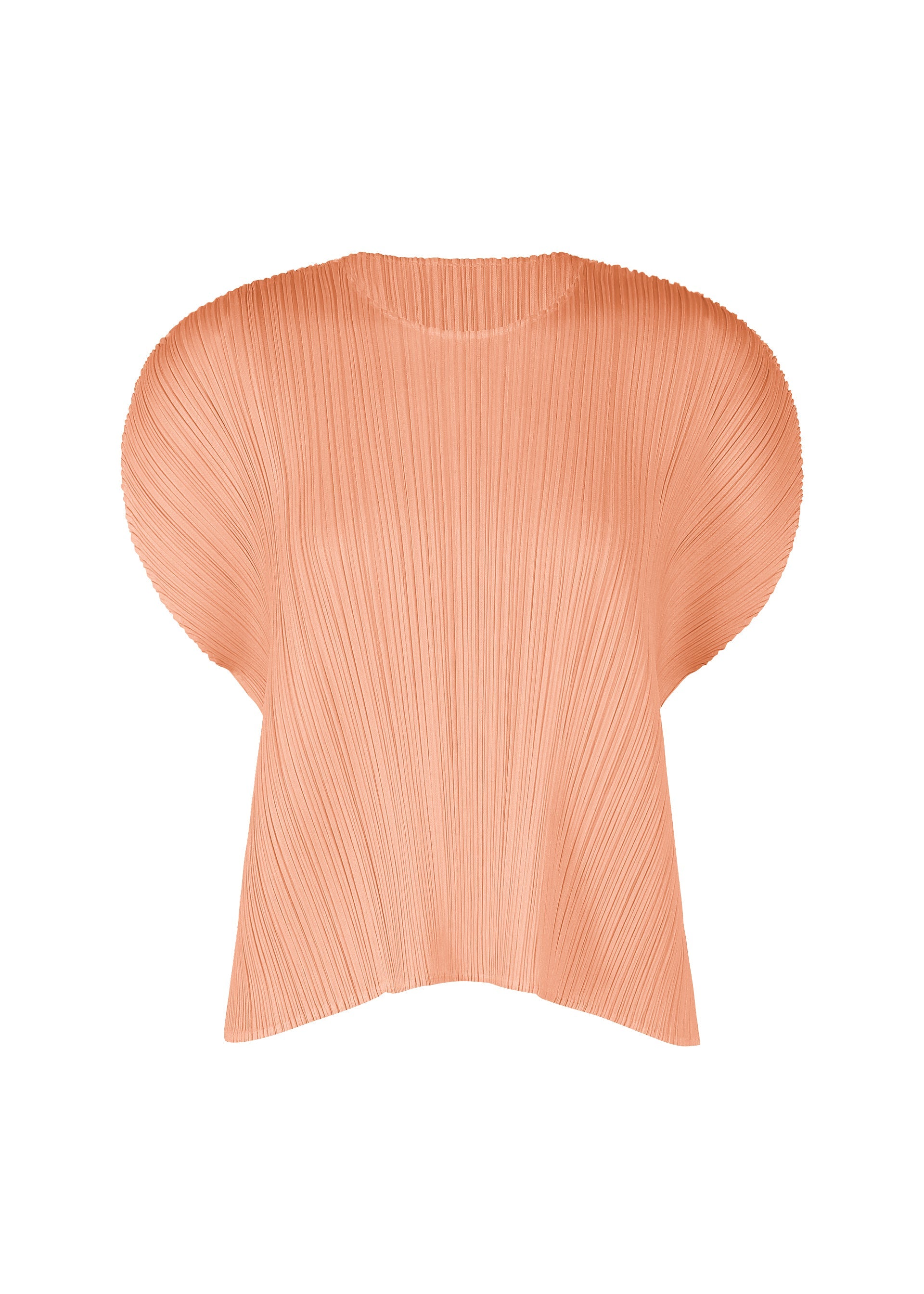 A product shot of the PLEATS PLEASE ISSEY MIYAKE MONTHLY COLORS : JULY shirt in pale orange.