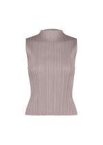 A product shot of the PLEATS PLEASE ISSEY MIYAKE MONTHLY COLORS : AUGUST top in grayish purple.