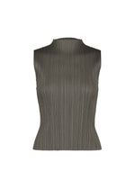 A product shot of the PLEATS PLEASE ISSEY MIYAKE MONTHLY COLORS : AUGUST top in charcoal.