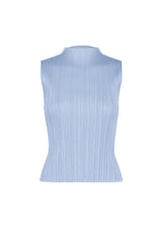 A product shot of the PLEATS PLEASE ISSEY MIYAKE MONTHLY COLORS : AUGUST top in light blue.