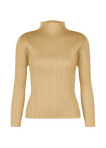 A product shot of the PLEATS PLEASE ISSEY MIYAKE MONTHLY COLORS : OCTOBER top in ash beige.