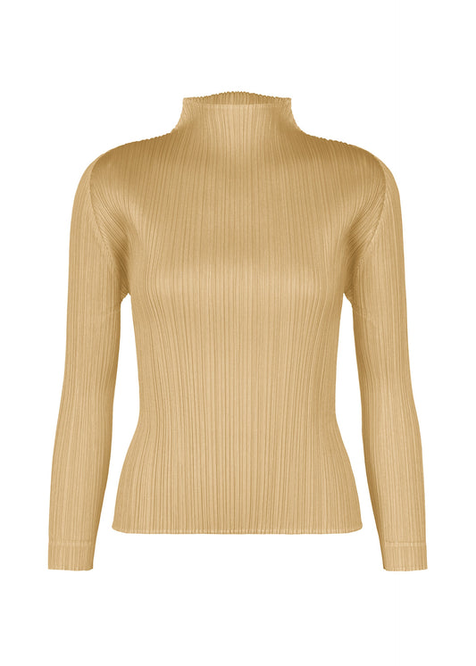 A product shot of the PLEATS PLEASE ISSEY MIYAKE MONTHLY COLORS : OCTOBER top in ash beige.