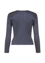 A detail shot of the PLEATS PLEASE ISSEY MIYAKE COTTON DENIM top.