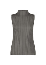 A product shot of the PLEATS PLEASE ISSEY MIYAKE MELLOW PLEATS top in charcoal.