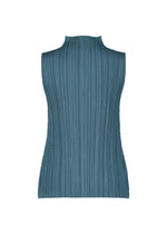 A detail shot of the PLEATS PLEASE ISSEY MIYAKE MELLOW PLEATS top.