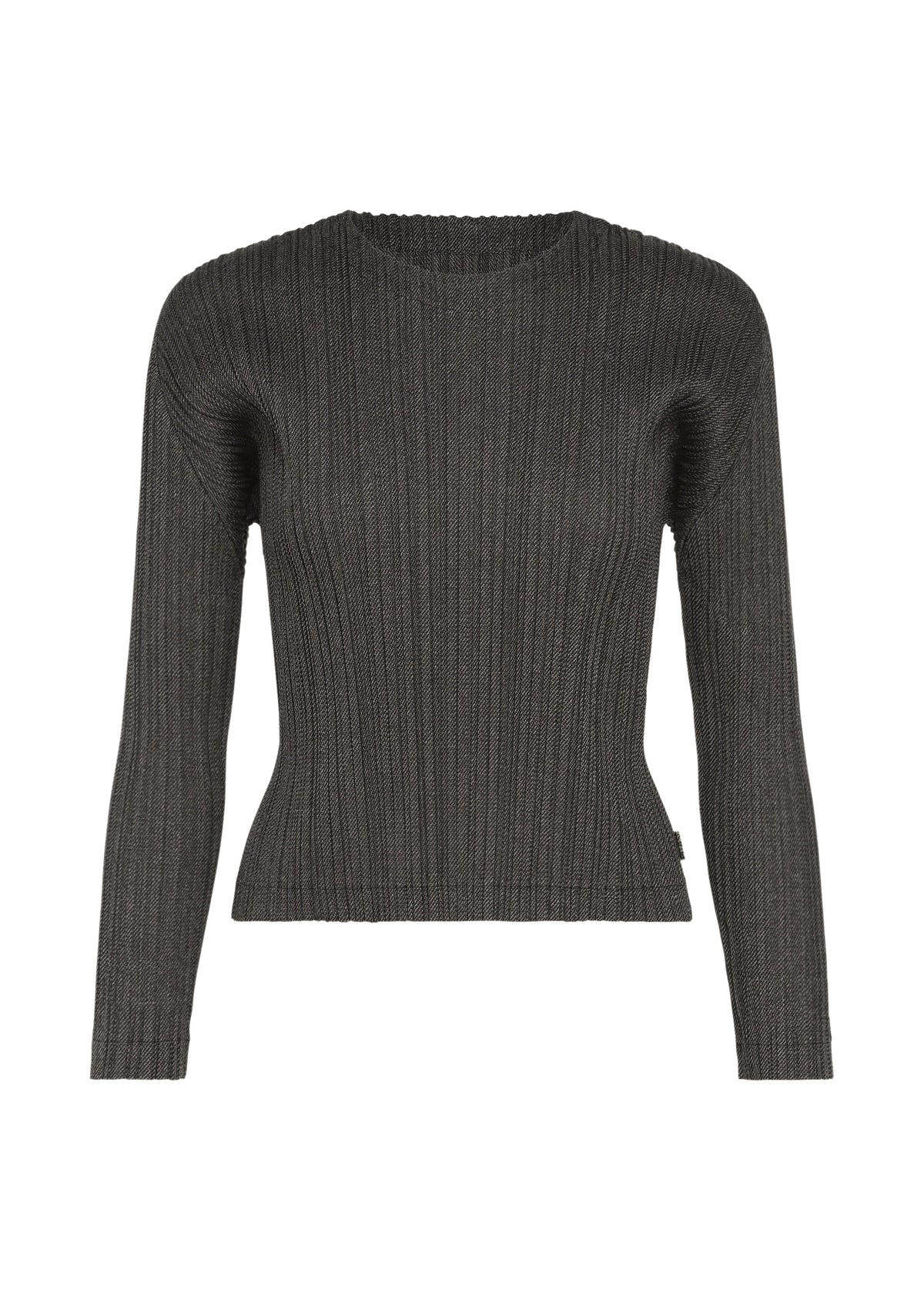 A product shot of the PLEATS PLEASE ISSEY MIYAKE COTTON DENIM BLACK top in black.