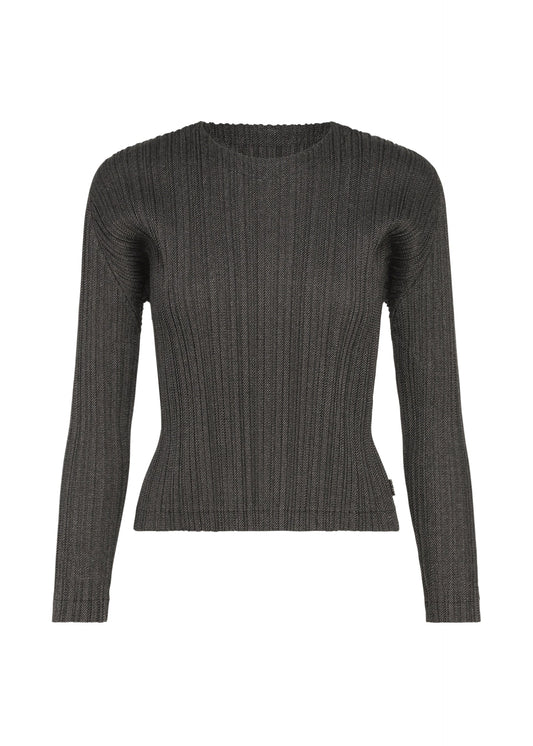 A product shot of the PLEATS PLEASE ISSEY MIYAKE COTTON DENIM BLACK top in black.