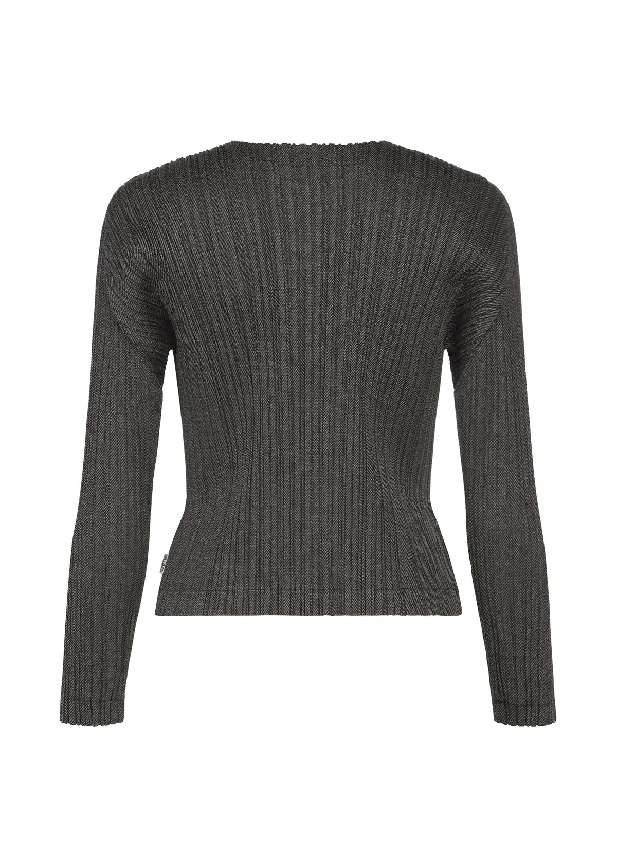 A detail shot of the PLEATS PLEASE ISSEY MIYAKE COTTON DENIM BLACK top.