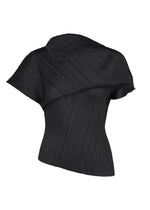 A product shot of the PLEATS PLEASE ISSEY MIYAKE LEAP top in black.