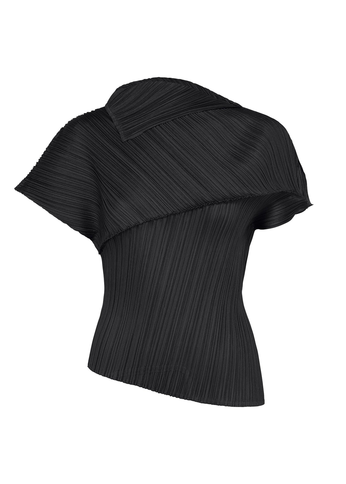 A product shot of the PLEATS PLEASE ISSEY MIYAKE LEAP top in black.