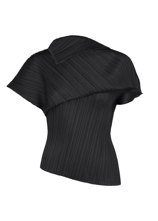 A product shot of the PLEATS PLEASE ISSEY MIYAKE LEAP top in black.