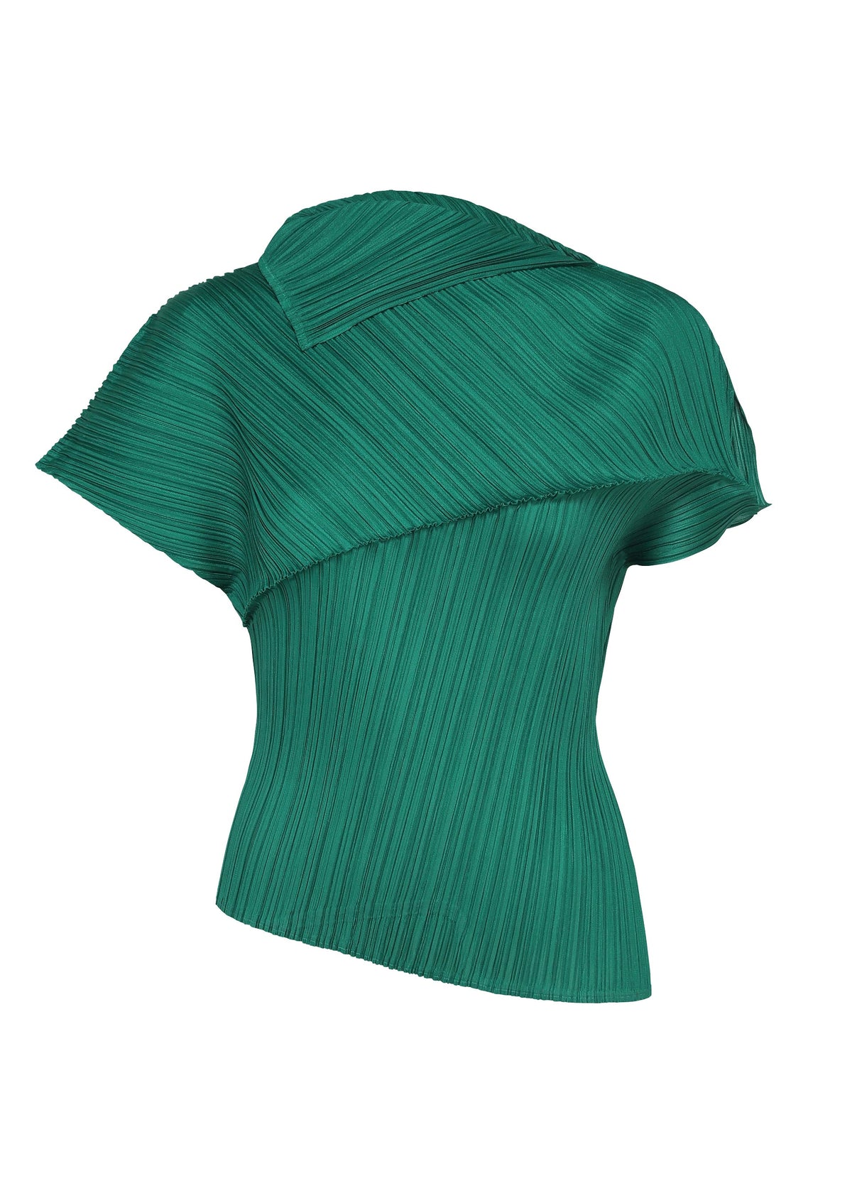 A product shot of the PLEATS PLEASE ISSEY MIYAKE LEAP top in forest green.