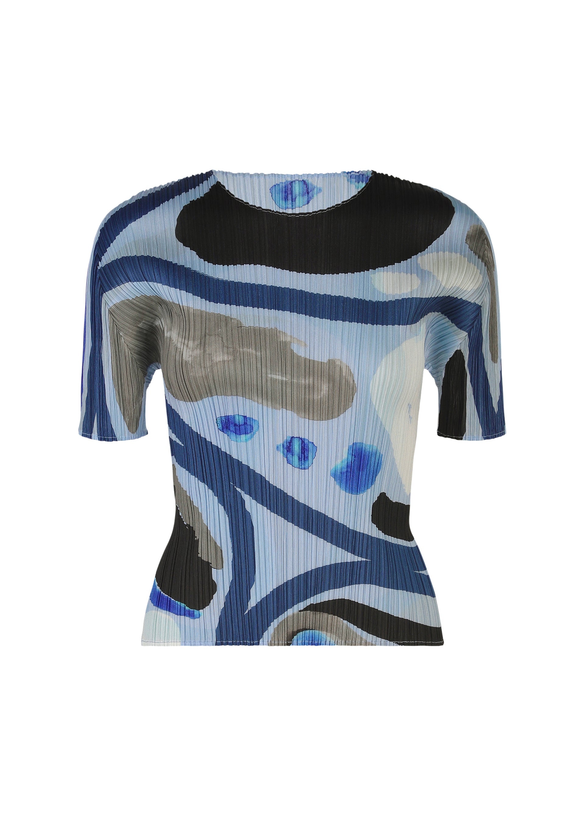 A product shot of the PLEATS PLEASE ISSEY MIYAKE ROLL shirt in light blue.