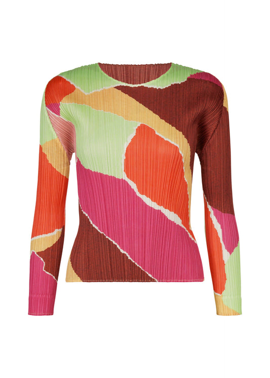 A product shot of the PLEATS PLEASE ISSEY MIYAKE SURPRISE! top in orange.