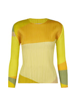 A product shot of the PLEATS PLEASE ISSEY MIYAKE ORBIT top in yellow.