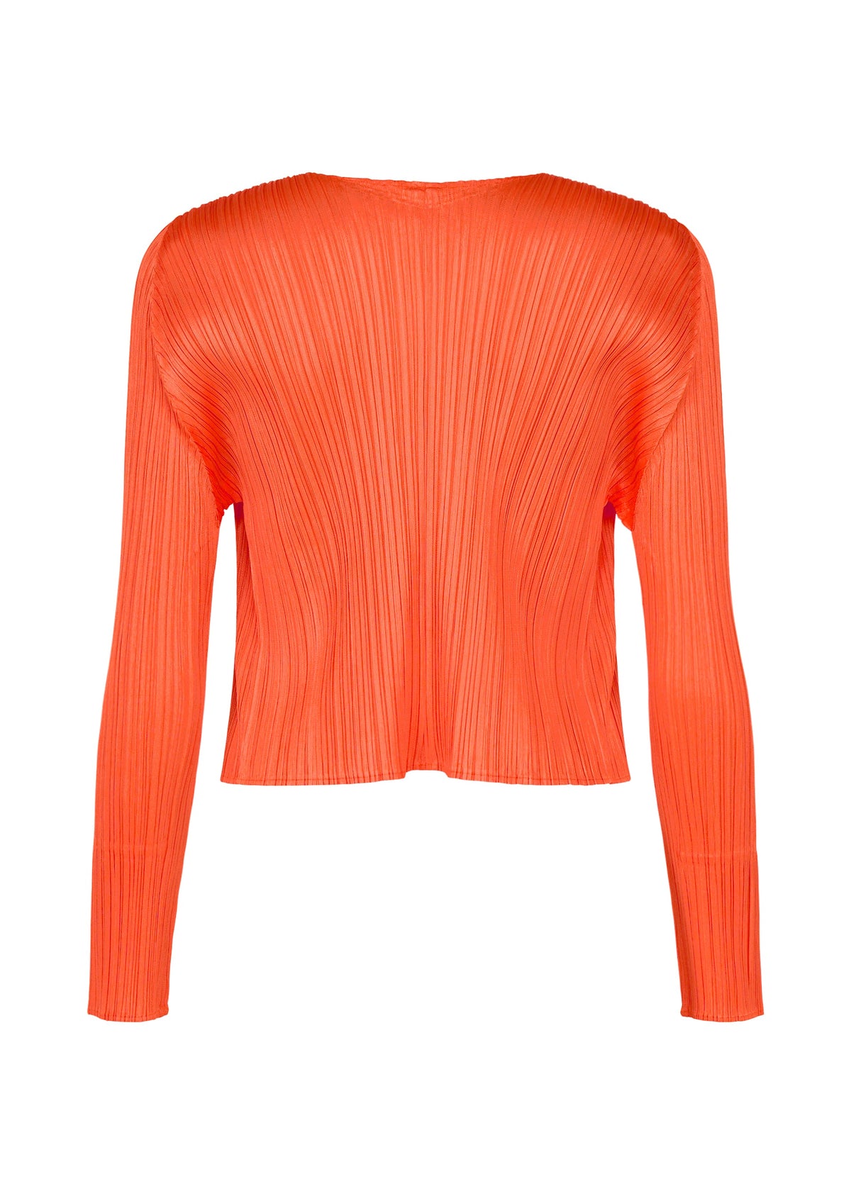 A detail shot of the PLEATS PLEASE ISSEY MIYAKE MONTHLY COLORS : SEPTEMBER cardigan.