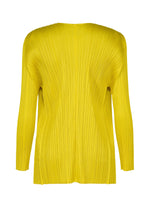A detail shot of the PLEATS PLEASE ISSEY MIYAKE MONTHLY COLORS : OCTOBER cardigan.