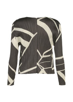 A detail shot of the PLEATS PLEASE ISSEY MIYAKE FOLD LINE cardigan.
