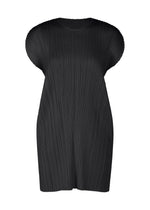 A product shot of the PLEATS PLEASE ISSEY MIYAKE MONTHLY COLORS : JULY dress in black.