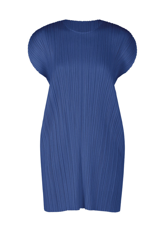 A product shot of the PLEATS PLEASE ISSEY MIYAKE MONTHLY COLORS : JULY dress in blue.