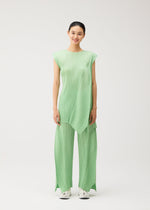 A model wears the PLEATS PLEASE ISSEY MIYAKE FOLD fold-tunic-baby-blue.