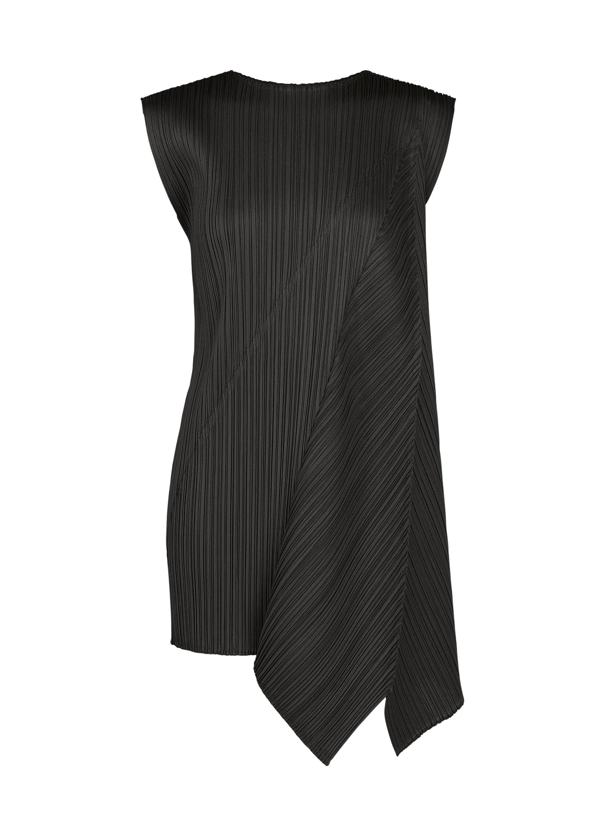 A product shot of the PLEATS PLEASE ISSEY MIYAKE FOLD tunic in black.