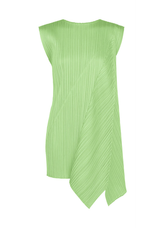 A product shot of the PLEATS PLEASE ISSEY MIYAKE FOLD tunic in mint green.
