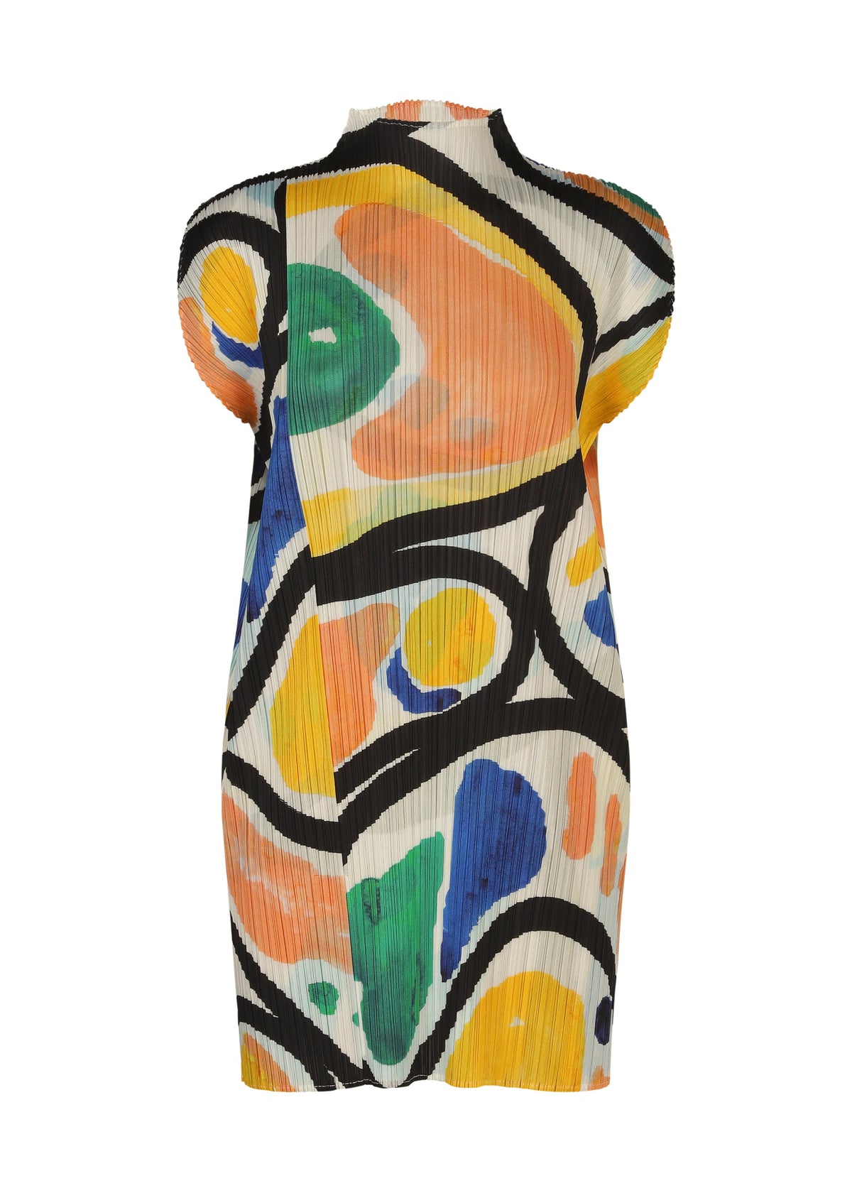 A product shot of the PLEATS PLEASE ISSEY MIYAKE ROLL dress in multi.