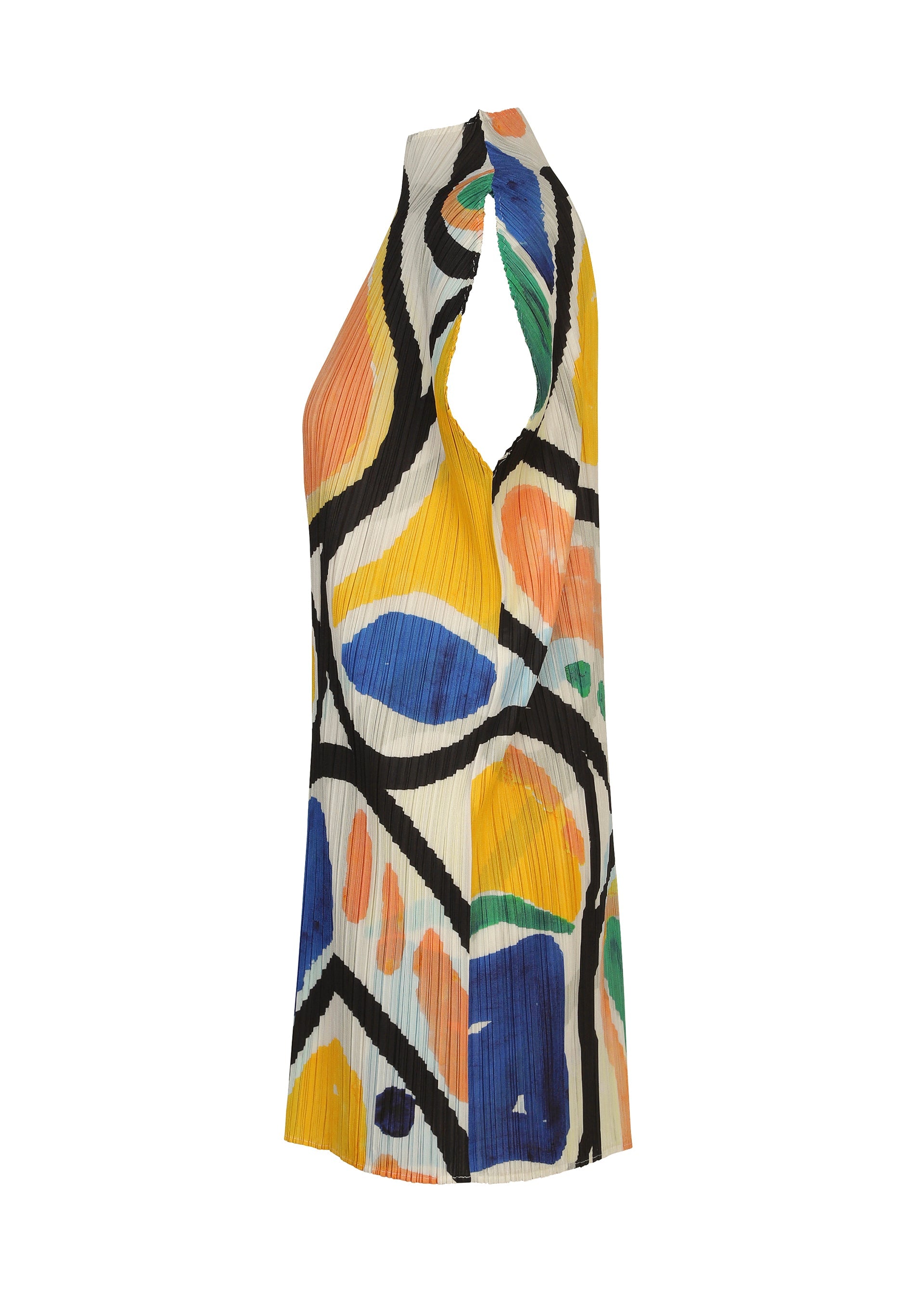 A detail shot of the PLEATS PLEASE ISSEY MIYAKE ROLL dress.