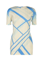 A product shot of the PLEATS PLEASE ISSEY MIYAKE FOLD LINE tunic in off white.