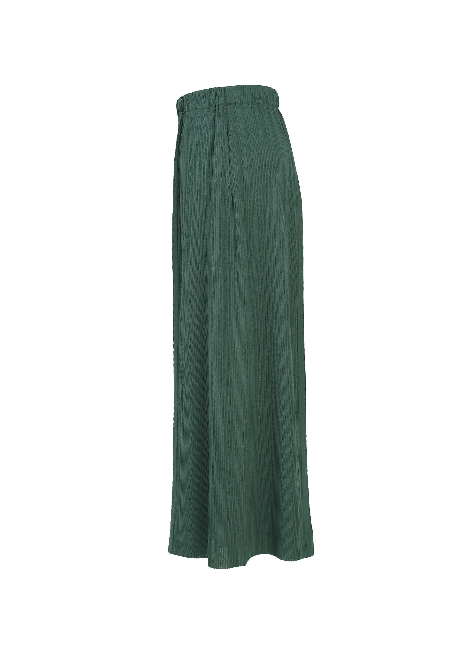 A detail shot of the PLEATS PLEASE ISSEY MIYAKE A-POC BOTTOMS trousers.