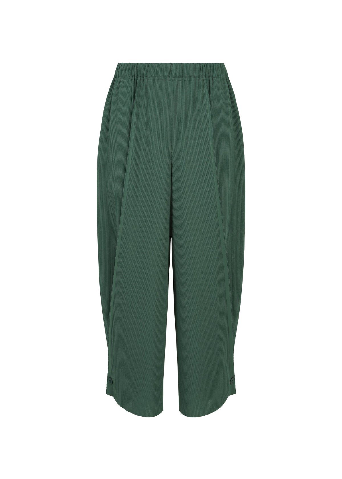 A detail shot of the PLEATS PLEASE ISSEY MIYAKE A-POC BOTTOMS trousers.