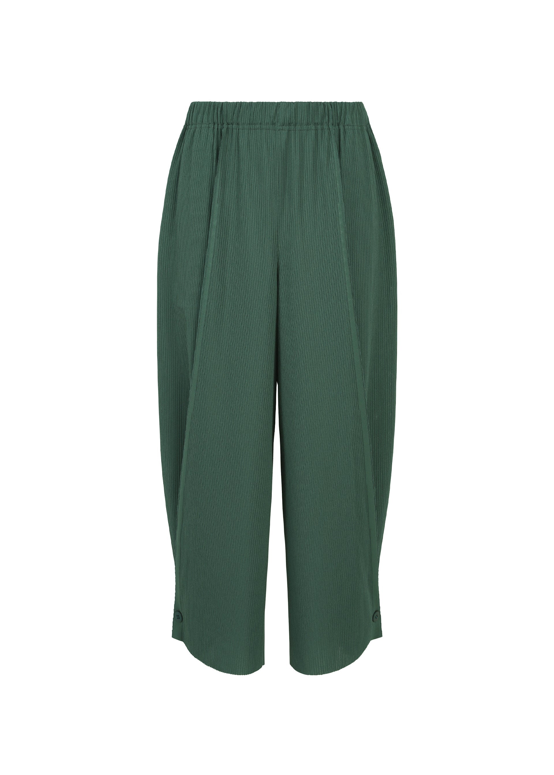 A detail shot of the PLEATS PLEASE ISSEY MIYAKE A-POC BOTTOMS trousers.