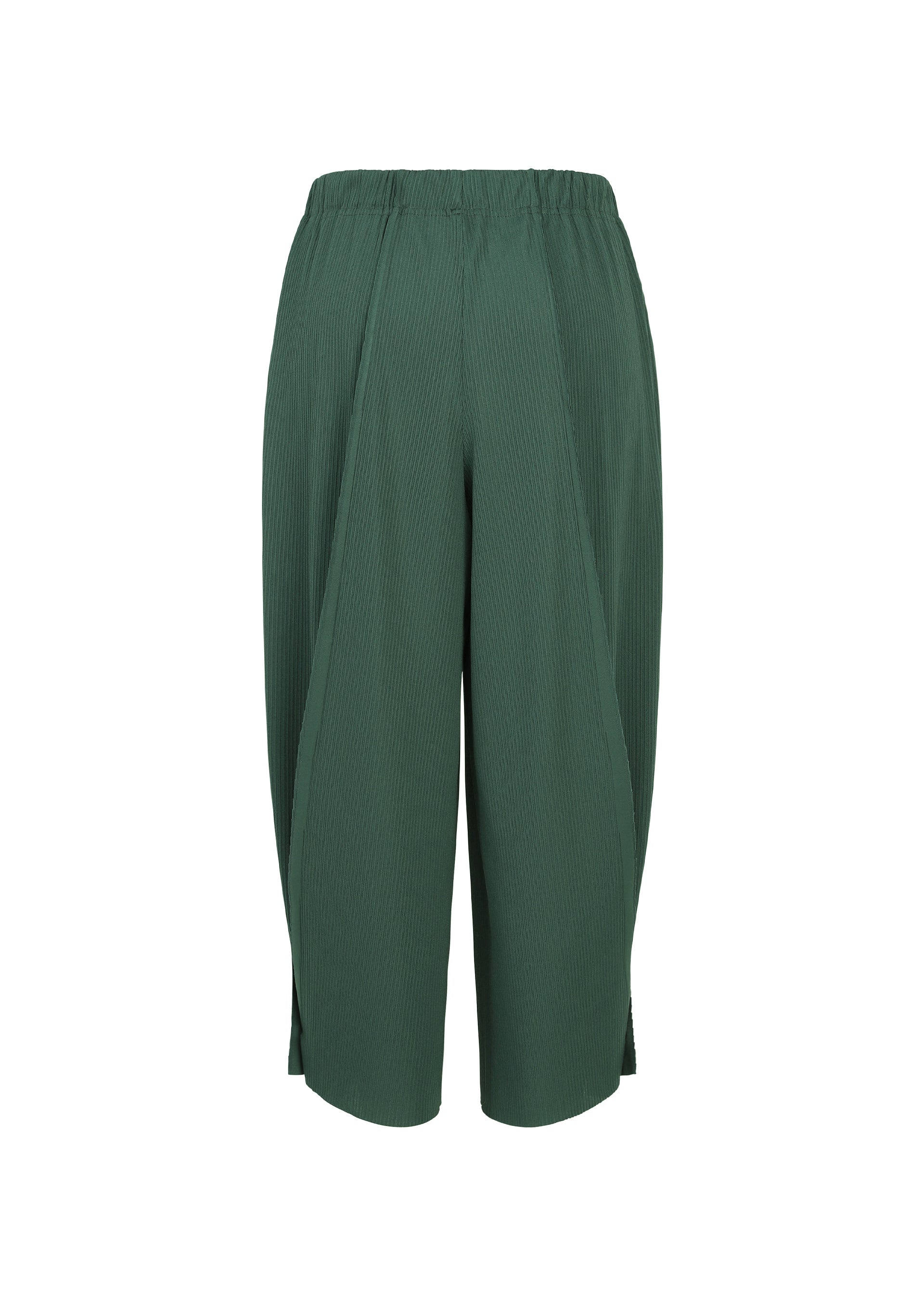 A detail shot of the PLEATS PLEASE ISSEY MIYAKE A-POC BOTTOMS trousers.