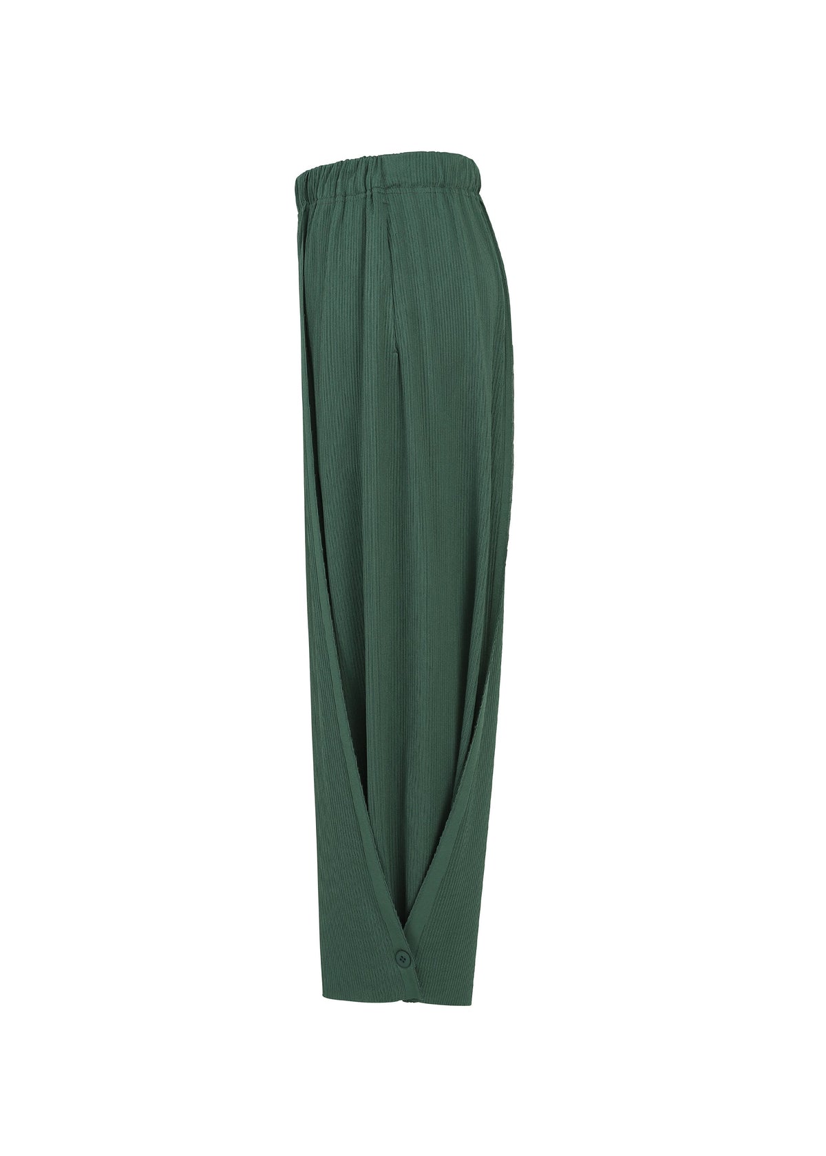 A detail shot of the PLEATS PLEASE ISSEY MIYAKE A-POC BOTTOMS trousers.