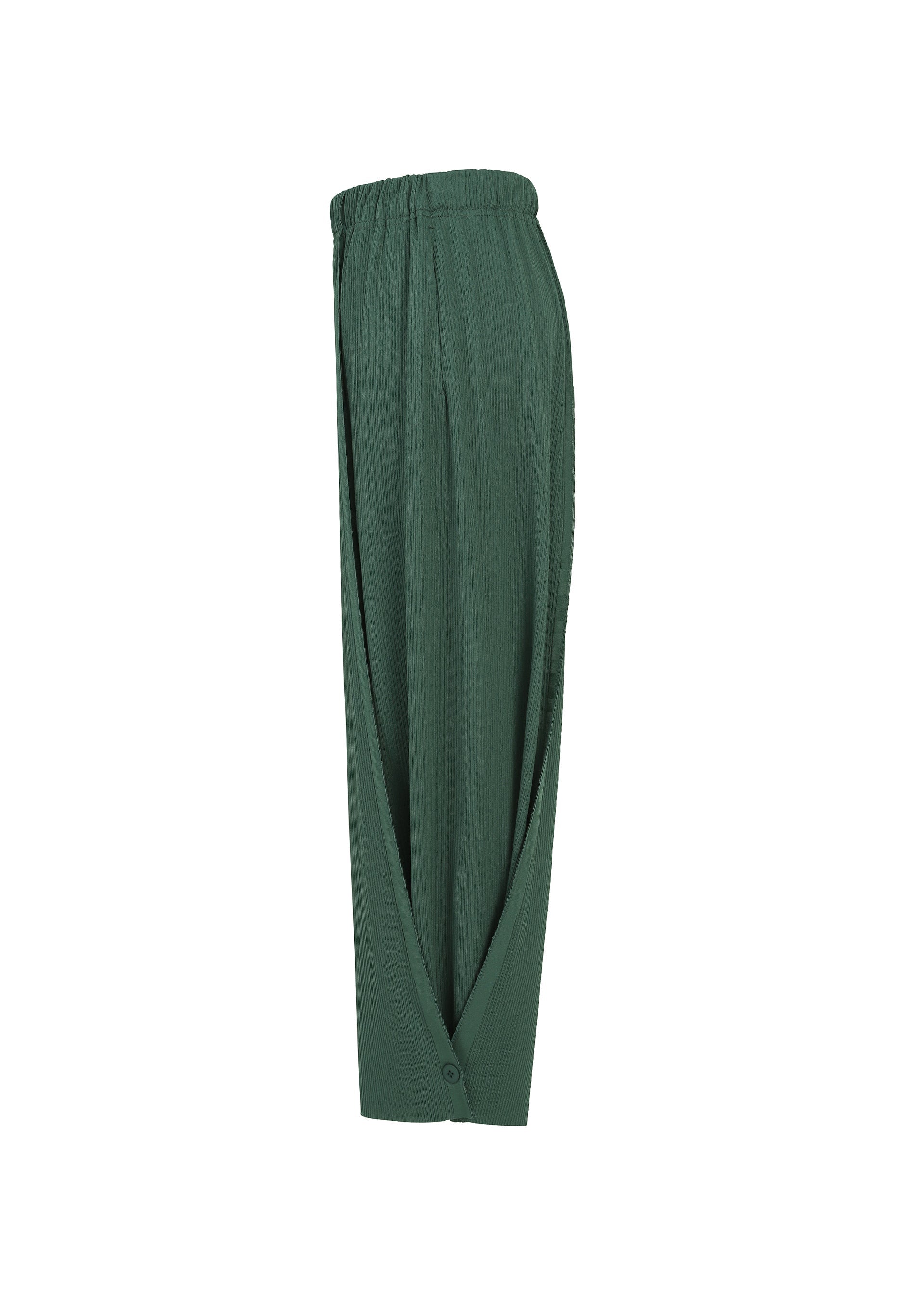 A detail shot of the PLEATS PLEASE ISSEY MIYAKE A-POC BOTTOMS trousers.