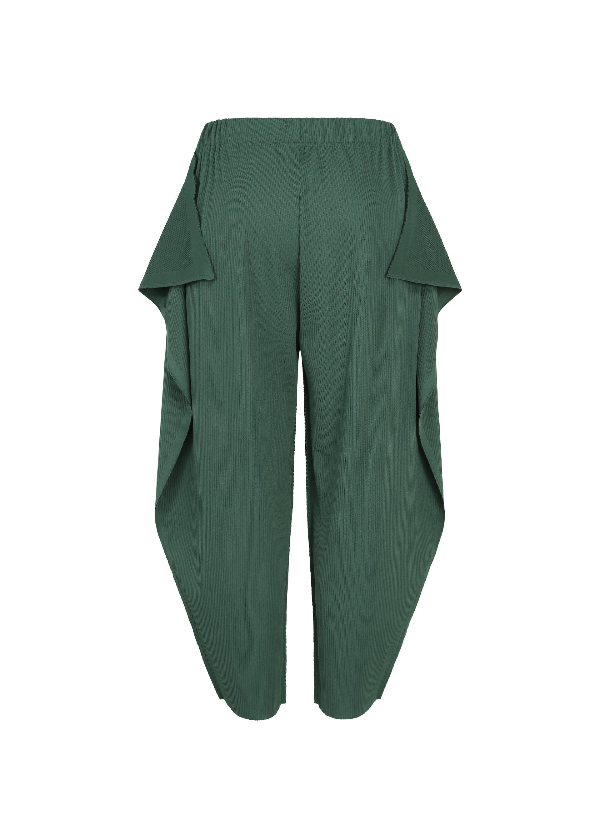 A detail shot of the PLEATS PLEASE ISSEY MIYAKE A-POC BOTTOMS trousers.
