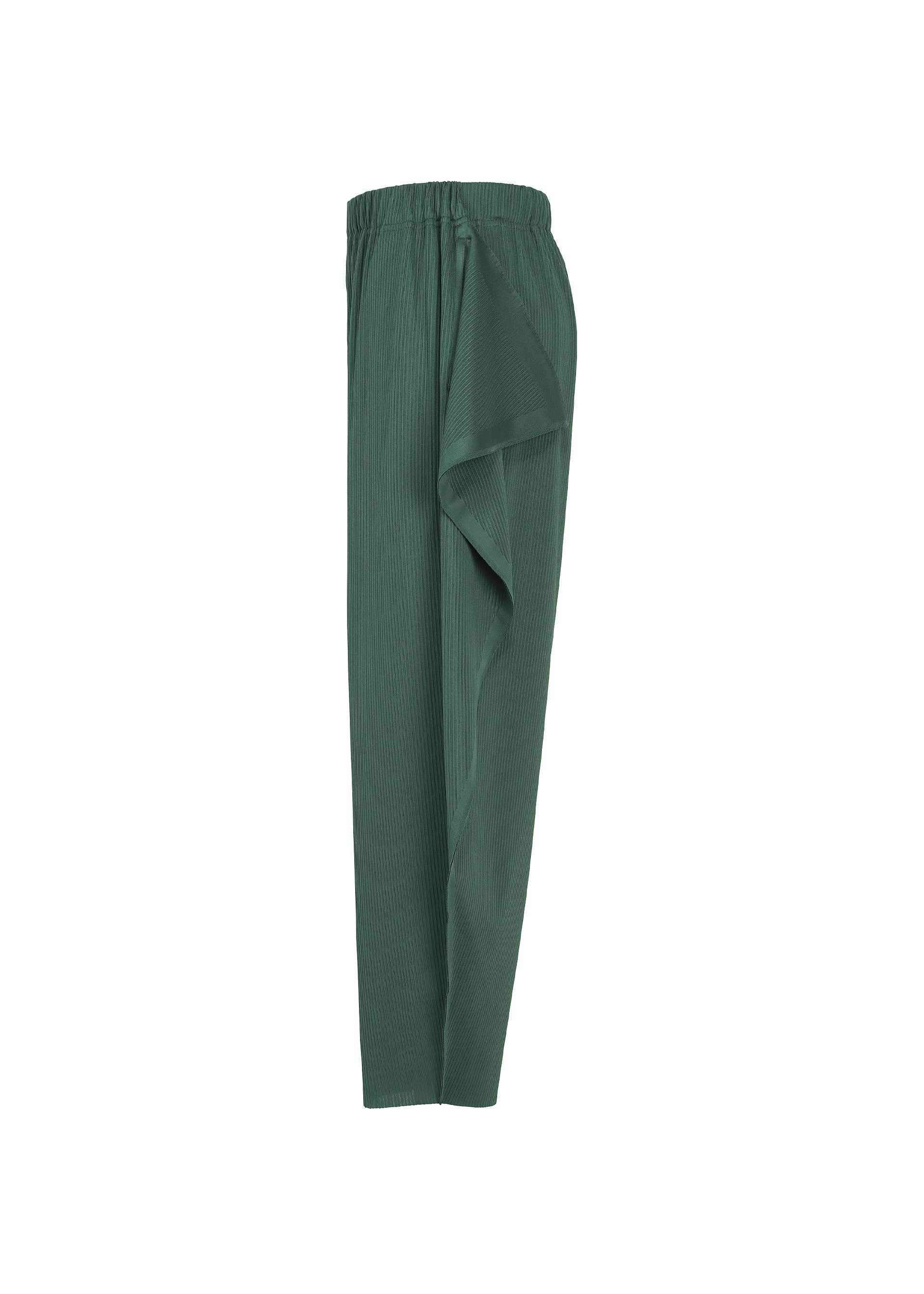 A detail shot of the PLEATS PLEASE ISSEY MIYAKE A-POC BOTTOMS trousers.