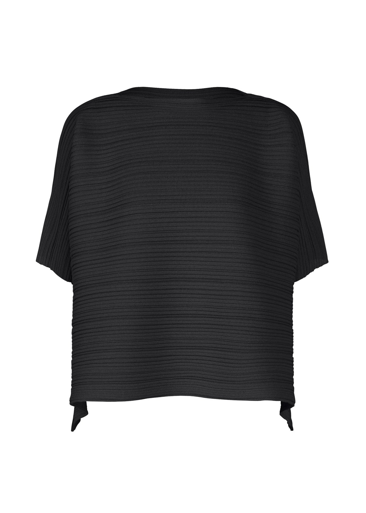 A product shot of the PLEATS PLEASE ISSEY MIYAKE PAPER BOUNCE KNIT shirt in black.