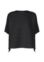 A product shot of the PLEATS PLEASE ISSEY MIYAKE PAPER BOUNCE KNIT shirt in black.