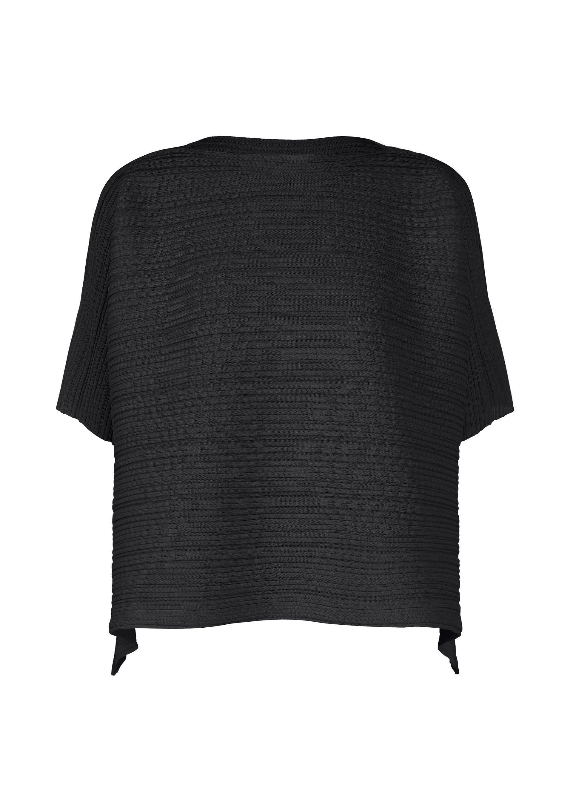 A product shot of the PLEATS PLEASE ISSEY MIYAKE PAPER BOUNCE KNIT shirt in black.
