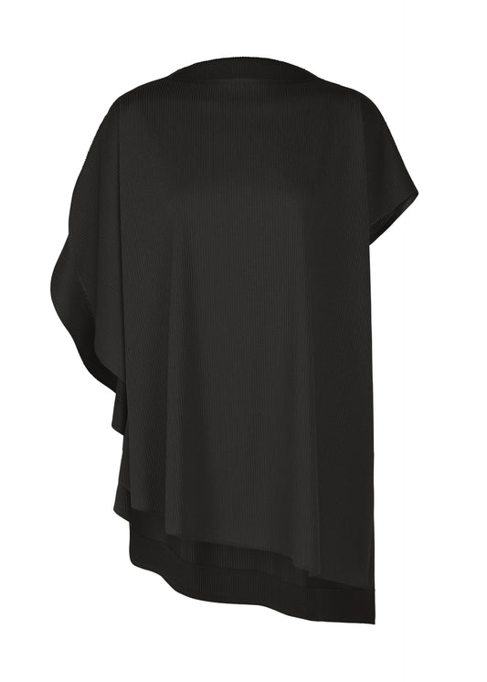 A product shot of the PLEATS PLEASE ISSEY MIYAKE A-POC SLICE top in black.