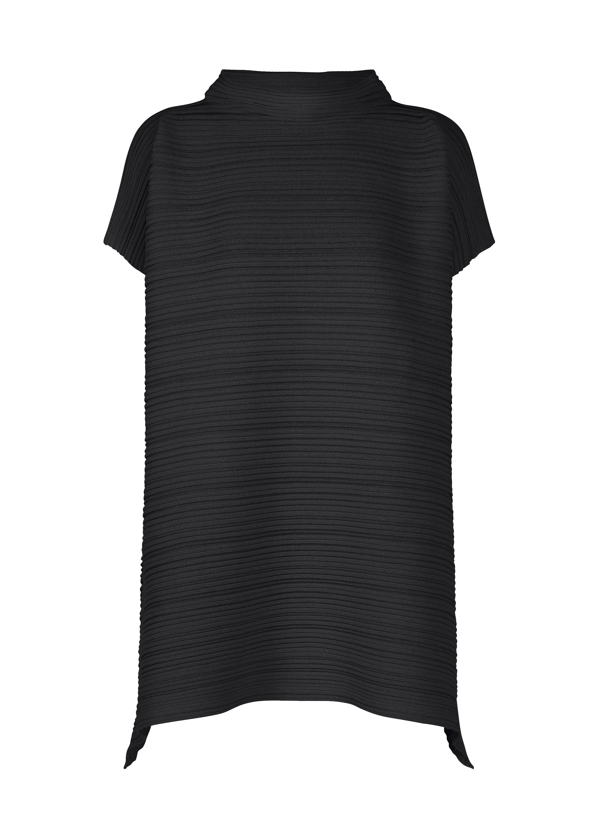 A product shot of the PLEATS PLEASE ISSEY MIYAKE PAPER BOUNCE KNIT shirt in black.
