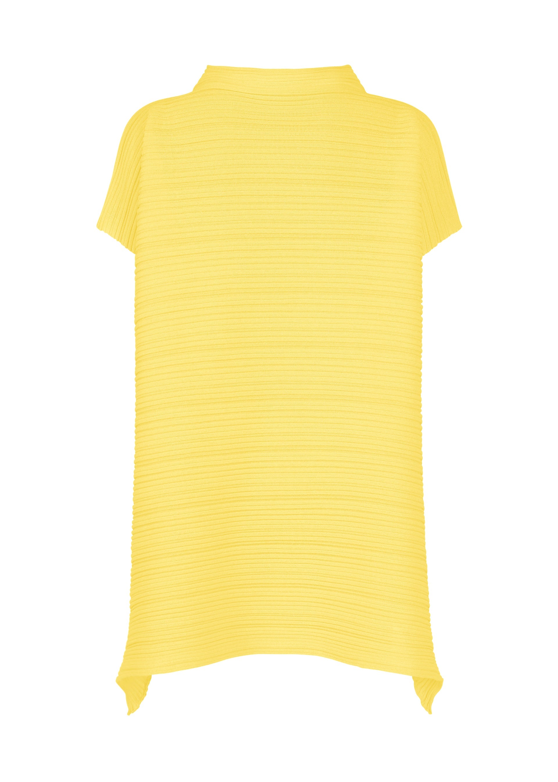 A detail shot of the PLEATS PLEASE ISSEY MIYAKE PAPER BOUNCE KNIT top.