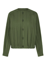 A product shot of the PLEATS PLEASE ISSEY MIYAKE SMOOTH COAT coat in khaki.
